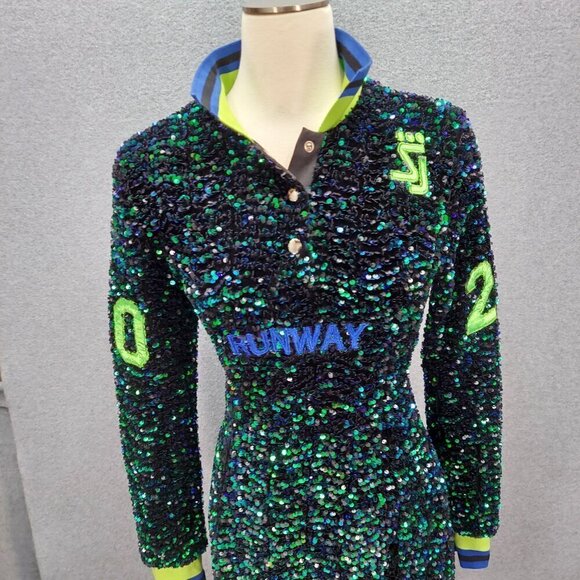 Sequin Runway Long Sleeve Dress By Shane Justin - Picture 9 of 13